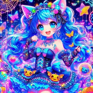 5D DIY Full Drill Diamond Painting - Diamond Painting Kit Dreamy Cat Ears Mosaic Canvas DIY Wall Art, Home Wall Decoration, Suitable for Halloween, Christmas, Birthday, and Anniversary Gifts