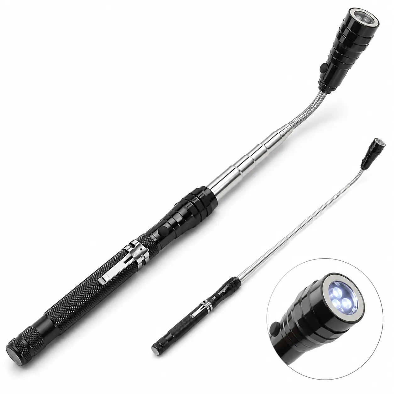 Extendable Magnetic Pickup Tools - Telescoping Magnet with LED Flashlight Gifts for Men, Fathers Day Mens Gifts from Daughter Son, Birthday Gifts for Men Dad Him,car accessories