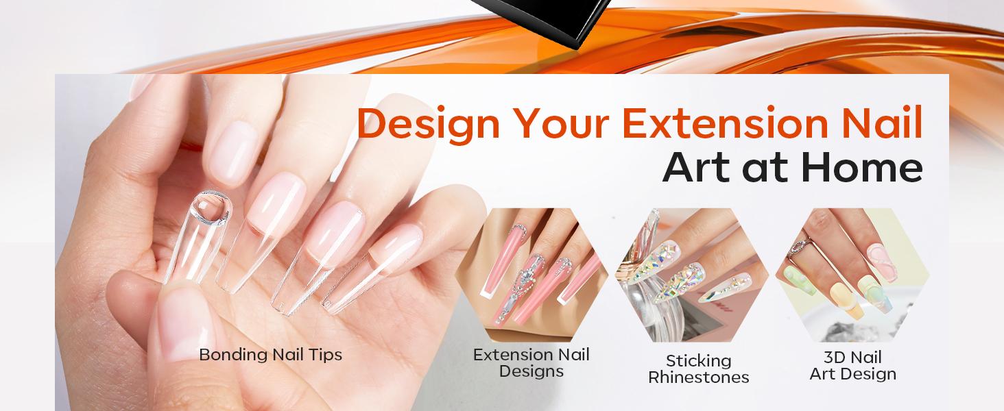 Modelones 30g Solid Gel Nail Glue for Clear Tips Super Strong Adhesive for Acrylic Extensions Press On Fake Tips U V Curing Needed Professional Adhesive