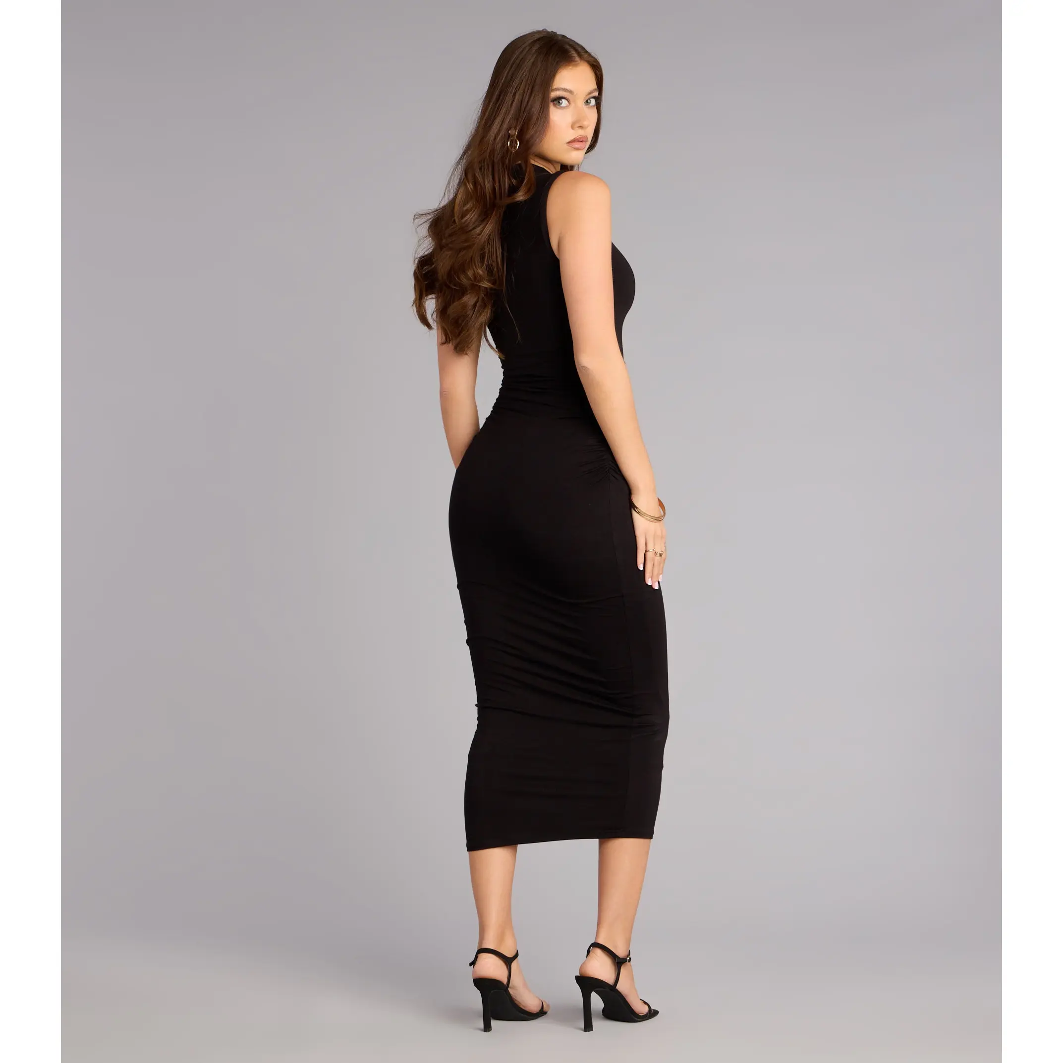 Curve Flow Bodycon Midi Dress - TikTok Shop