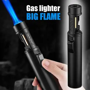 Windproof And Portable Outdoor Gas Lighter, Featuring A Windproof Ignition System And Built-In Bottle Opener. Suitable For Camping, Barbecues, Campfires, And Stoves - Refillable Butane Gas Lighter  (Butane Gas Not Included)
