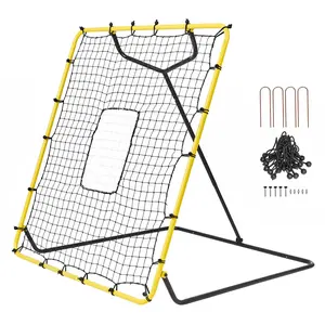【Summervibes】VEVOR Baseball And Softball Rebounder Net, 4 x 4.5 Feet PitchBack Baseball Nest for Pitching and Fielding Training, Pitch Return Trainer Rebound Net with Pitching Target, 4 Adjustable Angles