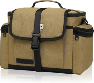 Large Lunch Bag, Thermally Insulated Soft Cooler with  Strap for Women, Men (Bark Brown)