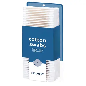 Basics Cotton Swabs for Personal Hygiene, 500 Count, 1 Pack