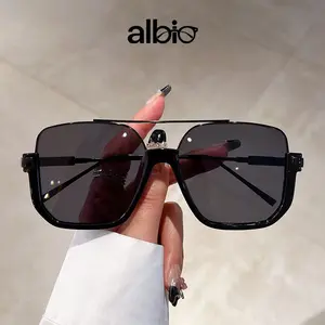Alloio Retro Unisex Fashionable All-match Tinted Lens Aviator Sunglasses, unisex, Semi-Rimless Summer Vintage Trendy Glasses, Fashionable Sunglasses Men Women for Outdoor Activities #SummerVibes