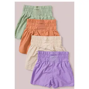 Women's Solid Color Shorts - High Waist Fitted Above the Knee Summer Bottoms in Vibrant Colors for Casual Wear & Everyday Activities