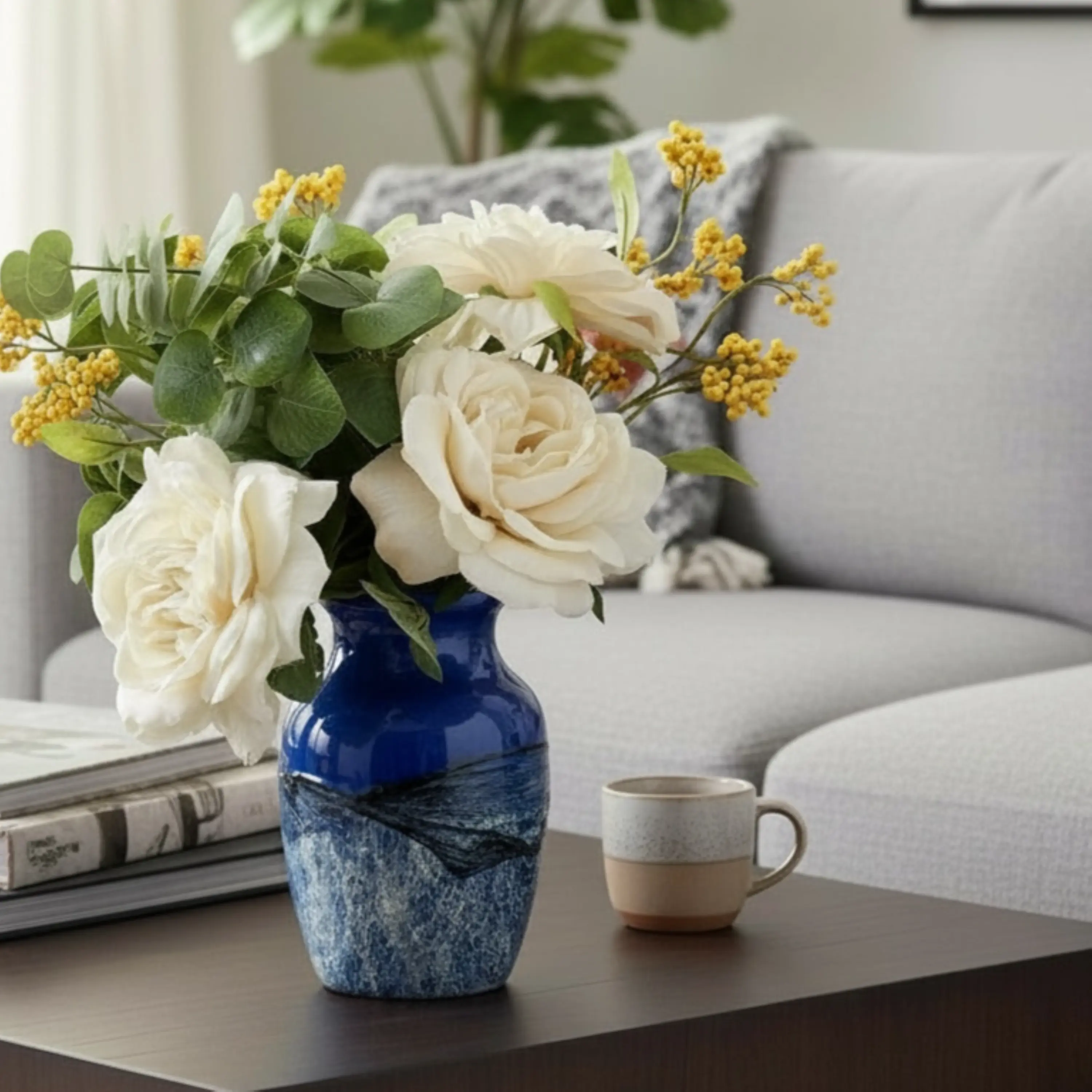 Cobalt Surge Glass Vase Collection
