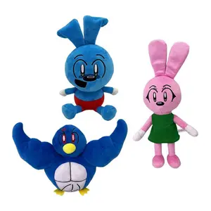 30/38cm Riggy The Rabbit Plush Toy Stuffed Doll Soft Animal Blue Pink Bunny Monkey Soft Penguin Pillow Cute Fans Birthday Gifts