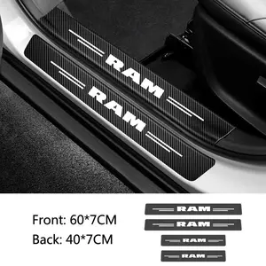 Carbon Fiber Car Door Sill Plate Car Rear Trunk Protector Stickers For Dodge SRT Ram Journey Charger Challenger Caliber Durang Auto Accessories