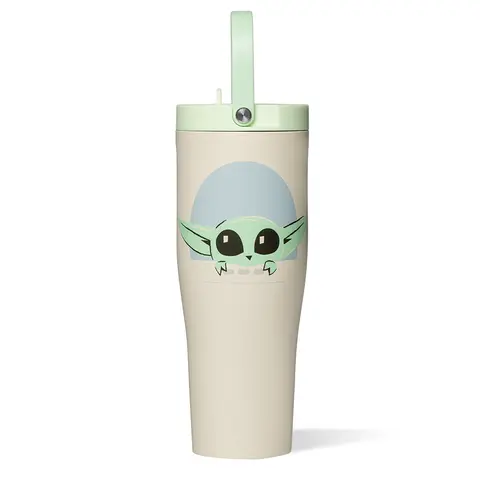 Star Wars™ Rebel Pilot™ Grogu Design 30oz XL Leakproof Airtight Silicone Tumbler - Portable, Flexgrip Handle, Reusable, Washable, Tuckaway Spout, Kitchen Drinkware for Hiking, Working Out