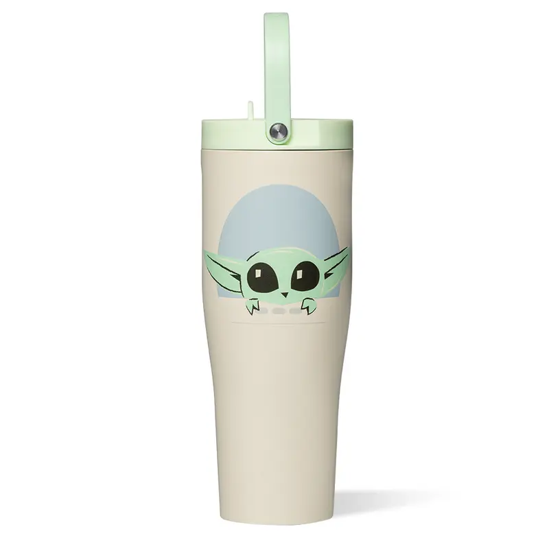 Star Wars™ Rebel Pilot™ Grogu Design 30oz XL Leakproof Airtight Silicone Tumbler - Portable, Flexgrip Handle, Reusable, Washable, Tuckaway Spout, Kitchen Drinkware for Hiking, Working Out