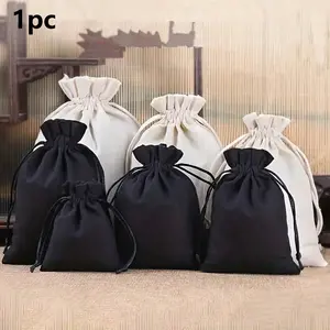 Canvas Drawstring Pouch, Linen Drawstring Storage Bag, Jewelry Gift Packaging, Small Toy Cloth Bag, Practical Drawstring Bag