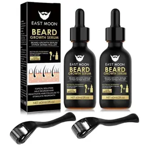 Beard Growth Kit - Serum & Roller Duo for Thicker Facial Hair Daily Grooming Essentials for Men,Easy to Use, Perfect Gift for Him