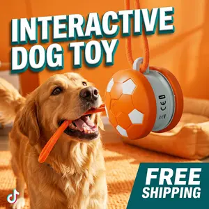 USB Rechargeable Smart Rolling Ball Toy with LED Lights for Dogs & Cats Interactive Pet Exercise Toy for Indoor & Outdoor Fun