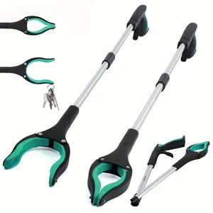 Foldable Grabber Tool, Portable 32 Inch Long Handle Garden Tool Rotating Grabber Tool with 360° Rotatable Jaw & Magnet, Lightweight Garden Cleaning Tool for Elderly & Family