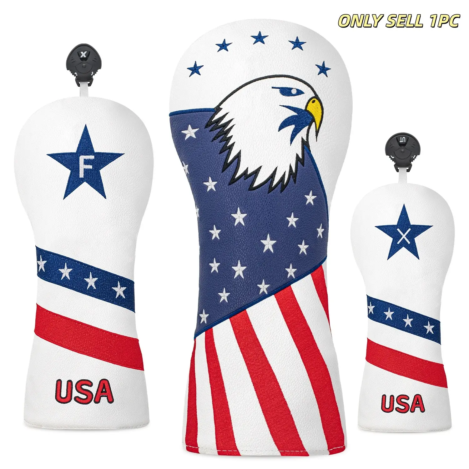 Golf Club Headcovers 3 Pack, Padded Protection for Driver Fairway Hybrid, Durable Stylish Accessory, Fits Most Standard Clubs, Golf Accessories