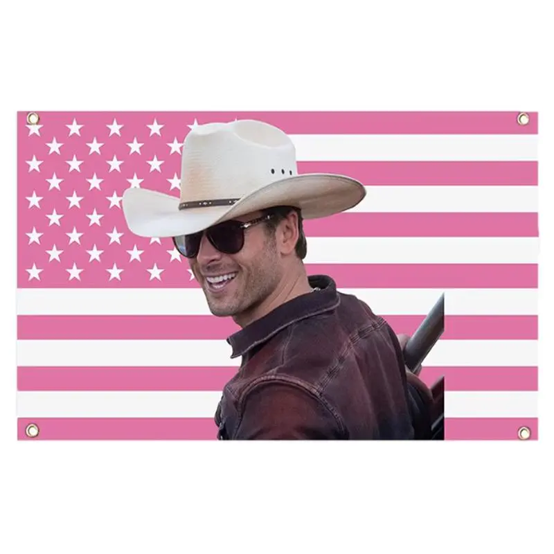 Glen Powell Pink 3x5Ft Flags Not My First Tornado Wall Tapestry for College Dorm Man Cave Bedroom Decoration Design Banner with 4 Brass Gromments