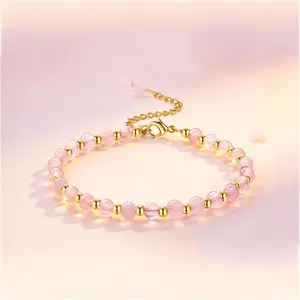 MILACOLATO Natural Stone Beaded Bracelets for Women – Gold Plated Crystal Boho Jewelry, Adjustable Stackable Bracelet with Gift Box