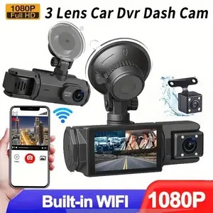 Three-Lens HD 1080P Infrared Night Vision Car Dvr, Front Back & Interior Camera, 32GB Internal Storage, Box Recorder