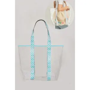 Women's PVC Tote Bag, Hat-Carrying Luggage Bag with Dual Handles, Structured Shape Design, Beach Bag, Hat Compartment