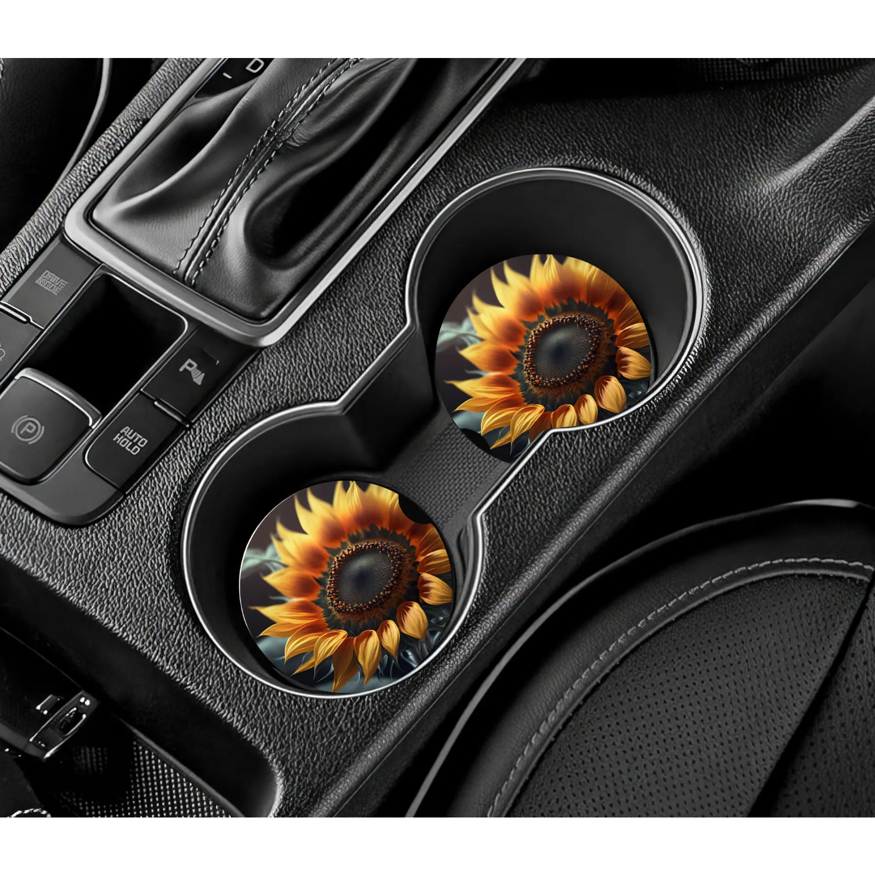 Sunflower in Darkness - Car Coaster
