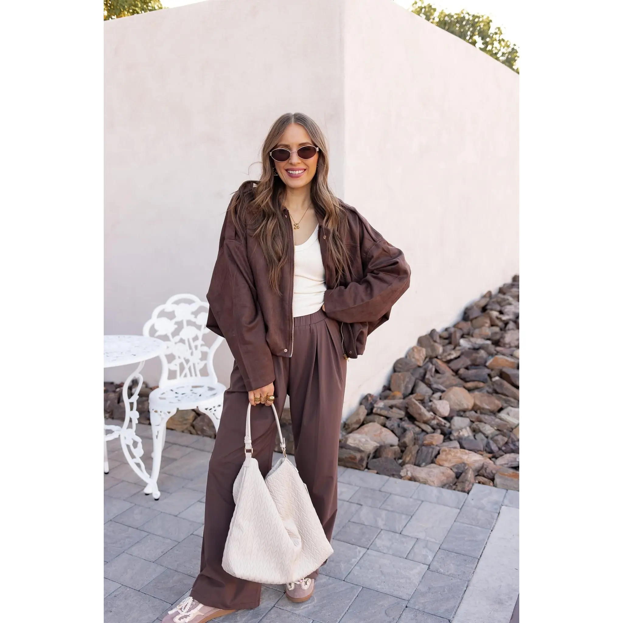 Lady's Simply Chic Luxe Suede Jacket, Casual Chic Open-Front Design, Room to Layer Without the Bulk (Tee Pairing Compatible)