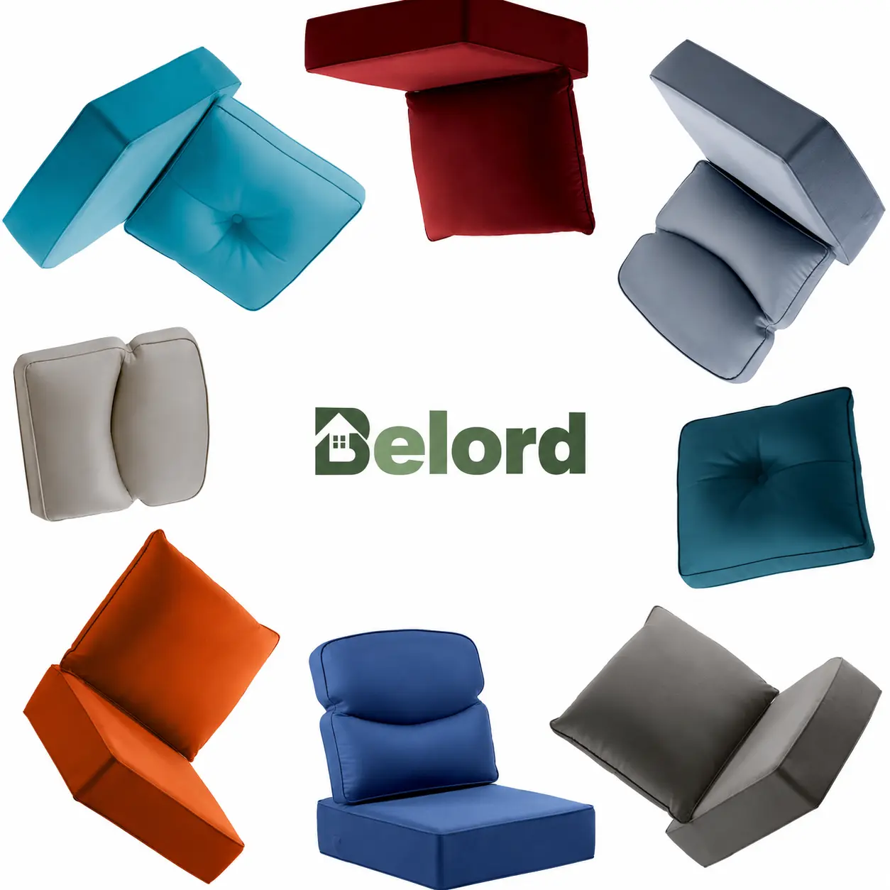 Belord Outdoor Sofa Seat Cushion,Thick Patio Replacement Cushion, 100% Olefin Fabric with 28D Foam, Fade-Resistant Cushions for Patio Sofa, Sectional, Porch & Garden Furniture