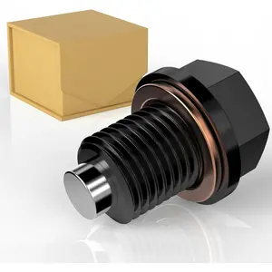 M14x1.5 Aluminum Magnetic Oil Drain Plug with 1 Copper Gasket Crush Washer Sump Drain Nut Bolt Oil Pan Bolt Anti Leakage Seal Replacement for Honda Acura Ford GM Mazda Hyundai Kia Waterproof Silicone Tie Rod Boot Kit Style Stainless Steel License Plate