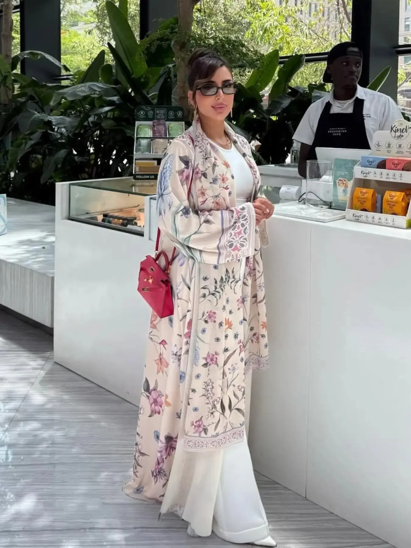 Muslim Women's Abaya Set with Hijab Printed Style, Elegant Islamic Clothing, Simple Floral Print Long Robe Jacket, Casual Party Beachwear, All Seasons Wear, Street Style, Summer Style, Layering Piece