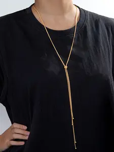 Unisex Y-Shaped Long Necklace with Tassel Pendant, Fashion Casual Chain Jewelry, Perfect for Daily Wear, Stylish and Versatile Design, Minimalist Necklaces