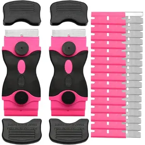 2 Pack Razor  Scrapers Tool, Plastic  Scraper Tools,With Extra 40 count , Edged Razorblade Scraping Tool for Glass Top Stove Cleaning Window, Cooktop, Oven, Floor