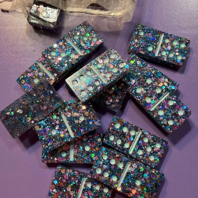 Blue glitter Dominoes