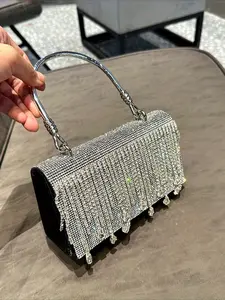 Women's Elegant Rhinestone Decorated Evening Bag, Exquisite Trendy Handbag, Fashionable Bag for Party Decoration