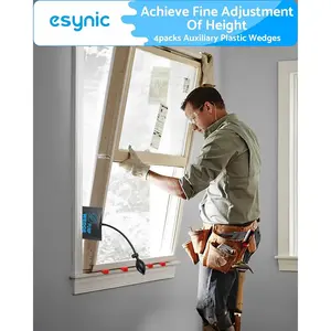 eSynic 2-Pack Air Wedge Bags-300LB/136KG Capacity Anti-Slip Air Bags for Lifting Tools with 4 Wedges-Heavy-Duty Durable Inflatable Air Shim Set for Door/Window/Furniture Installation Tire Repair Tools for Cars and Trucks