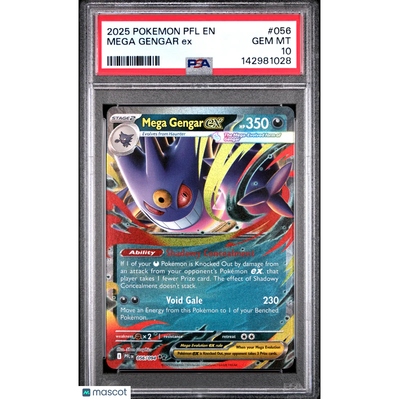 2025 Pokemon Phantasmal Flames Mega Gengar EX #056 PSA 10 GEM MINT