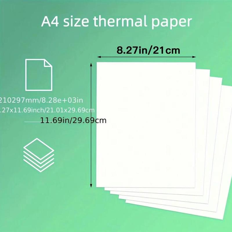 200 Sheets A4 Thermal Paper, Suitable for Portable Printers, Continuous Foldable Thermal Paper, High-Quality Files (8.27x11.69 Inches)