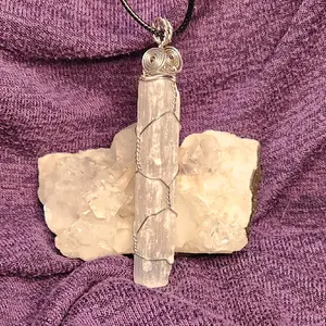 Selenite Pendant Necklace.