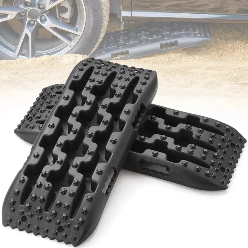John Ketterer 10TON Traction Boards with PP Material for Off-road Vehicles, Cars, Pickups, SUVs, and RVs - Pair of Tire Traction Mats