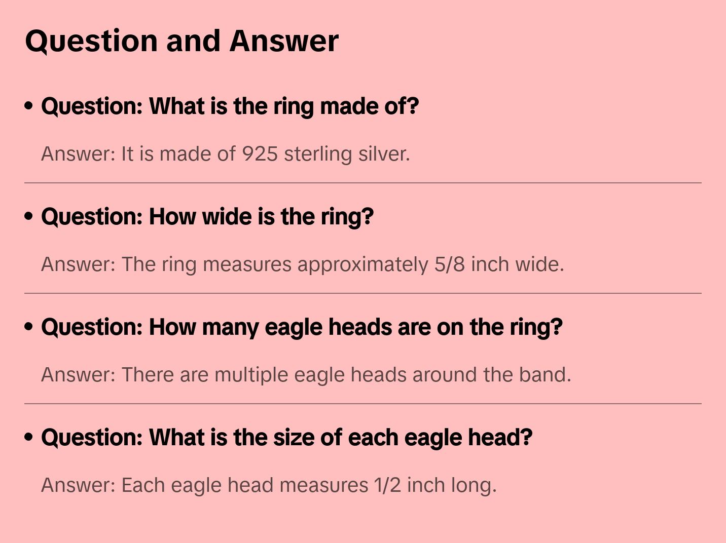 Sterling Silver Freedom Eagle Ring