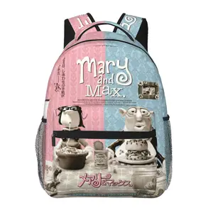 Funny Mary and max Backpack Large capacity Mary and max merch daily commuter bag for Outdoor Hiking Business Anime Cartoon Casual Mary and max stuff Business laptop Daypack  Unisex Gifts for Men Women