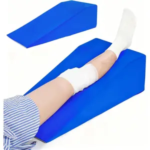 Knee Wedge Pillow|   Leg Pillow Elevation Blood Circulation|   Leg Elevation Wedge Memory Foam & Machine Washable Cover|   Knee Elevation Pillow Post Su