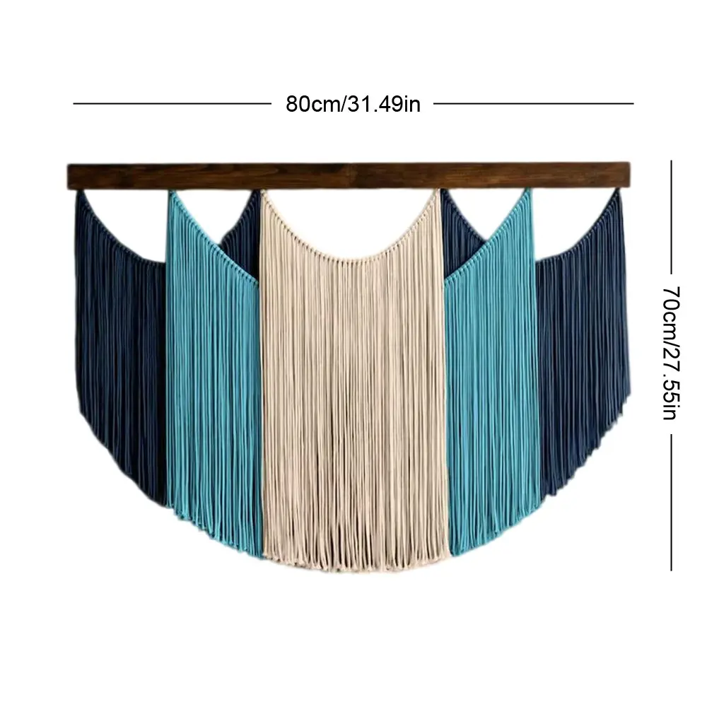 Macrame Wall Hanging in Bohemian Style Boho Decor, Handcrafted Tapestry with Tassels, Decorative Large Wall Art for Bedroom & Living Room, Home Textile