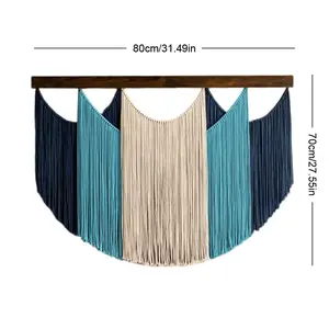 Macrame Wall Hanging in Bohemian Style, Handcrafted Tapestry with Tassels, Decorative Large Wall Art for Bedroom & Living Room