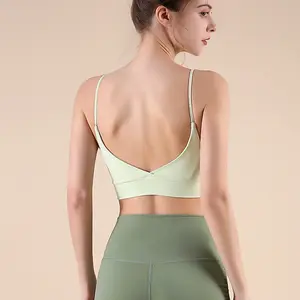 TikTok-style backless and arm-revealing yoga summer thin sports bra, high-end running fitness tank top, shockproof professional training Pilates underwear bra