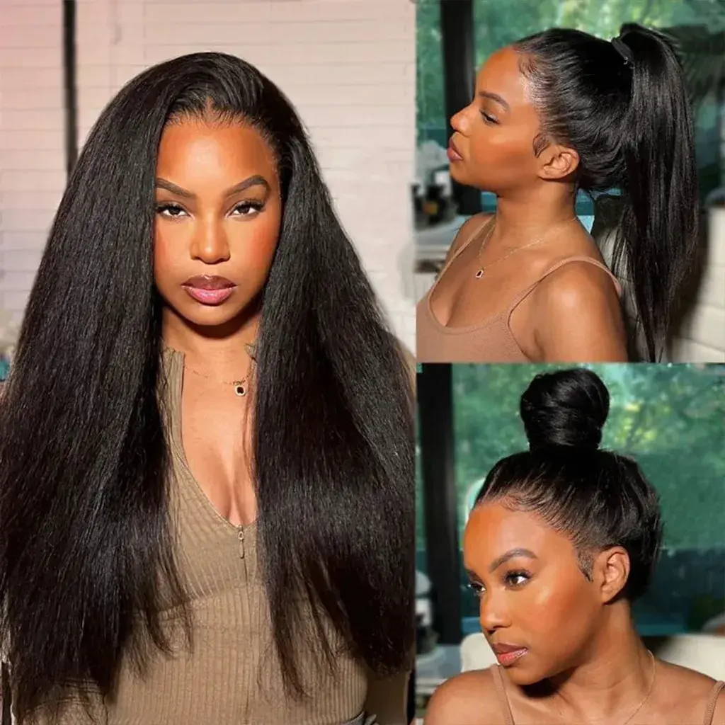 Pizazz Hair Hidden Strap Kinky Straight 360 Full Lace Pre Plucked & Bleached HD Lace Pre Cut Glueless Wigs Pizazz Hair Hidden Strap Kinky Straight 360 Full Lace Pre Plucked & Bleached HD Lace Pre Cut Glueless Wigs