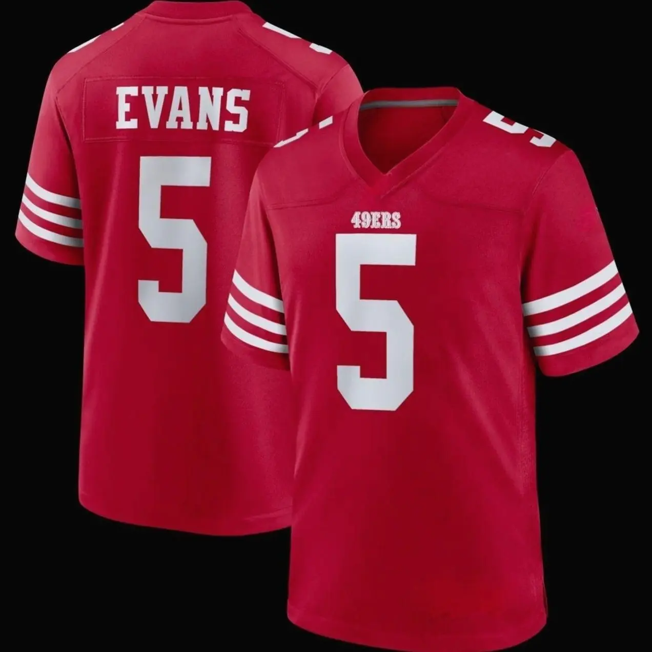 Unisex Football inspired by Evans 5 San Francisco  Game Jersey - Scarlet