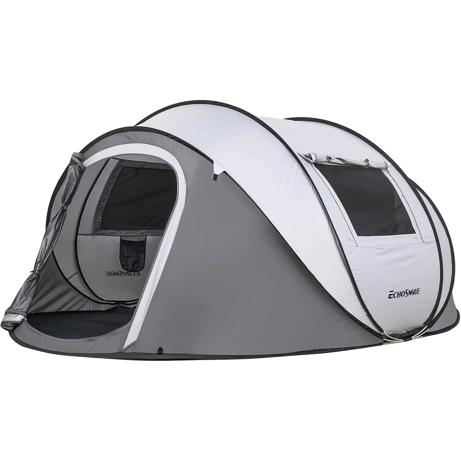 Echosmile Instant Pop up Camping Tent, 2/4/6 Person Easy Setup Tent | Water Resistant Dome·Portable with Carry Bag·Fiberglass Frame·Picnic·Camping·Hiking·Fishing EchoSmile