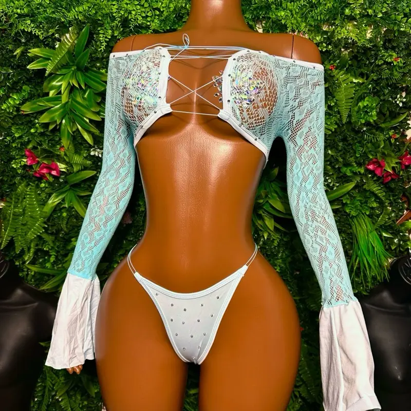 Aquafina ( Flare sleeve w/ matching thong)