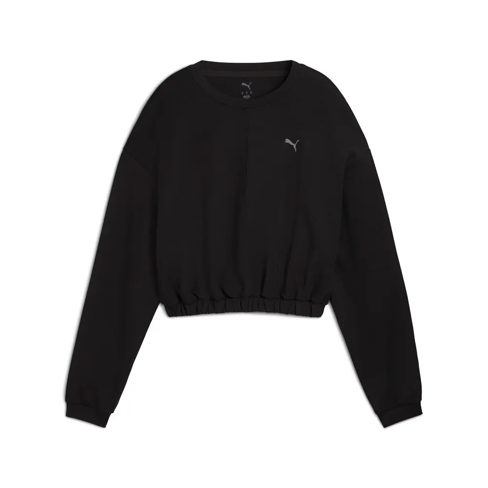 PUMA Womens Cloudspun Crew Neck Sweatshirt Casual - Black