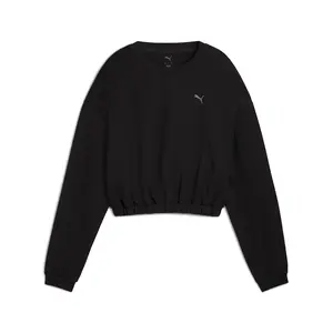 PUMA Womens Cloudspun Crew Neck Sweatshirt Casual - Black